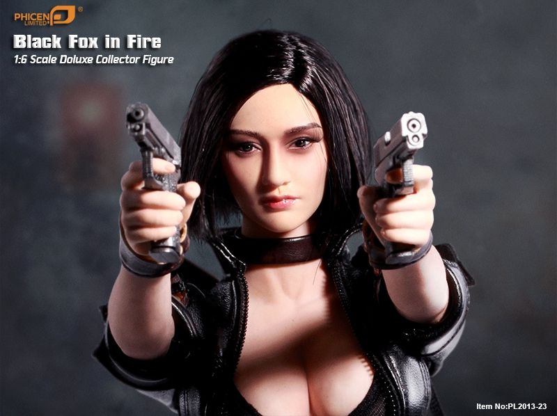PHICEN Seamless CG CY Girl FEMALE Black Fox In Fire 1/6 