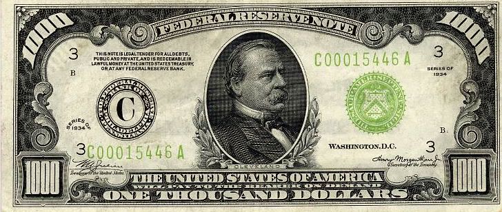 1000 dollar bill. onto a 1000 dollar bill?