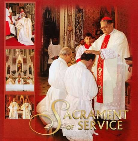 Archbishop of Bombay Archdiocese, Cardinal Ivan Dias seen ordaining two married men as permanent deacons.