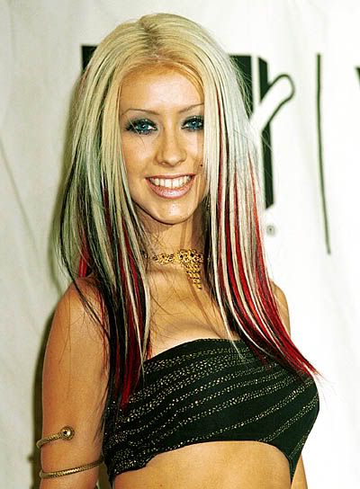 christina aguilera hair colors. Avril didnt start that hair