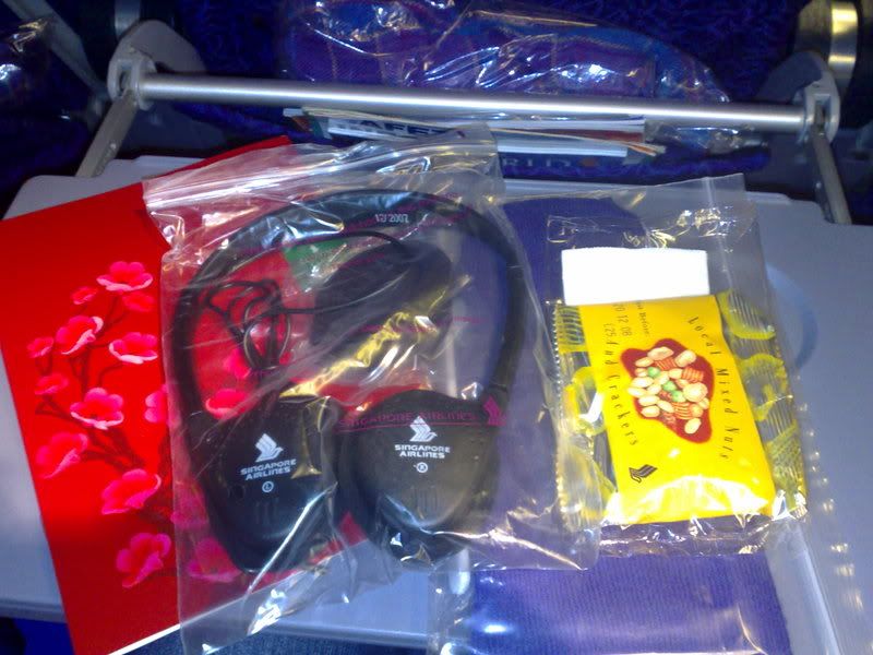 menu, headset, toothbrush, socks, tidbits