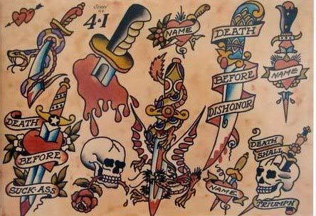 traditional tattoo flash. traditional tattoo flash. old
