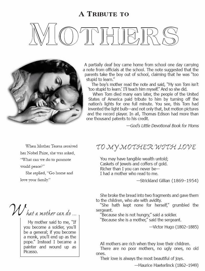 Tribute to Mothers
