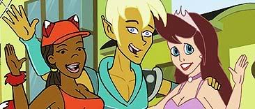 Foxxy, Xandir, and Princess Clara on Drawn Together