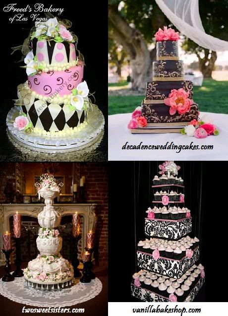 I love the bright Mad Hatter style cakes reminiscent of Alice in Wonderland