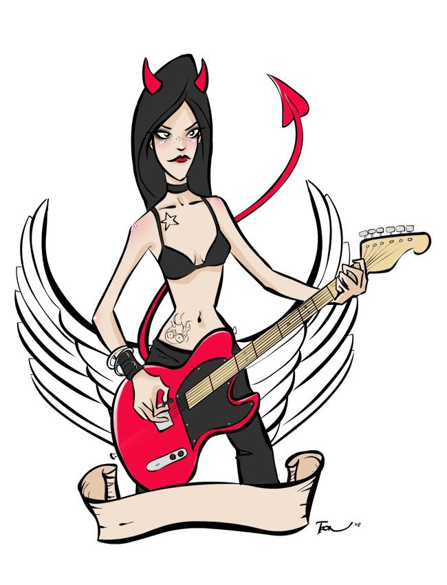  Devil Girl Tattoo Flash