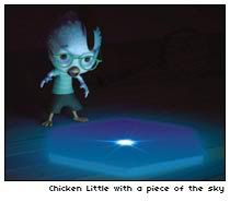 Chicken Little with a piece of the sky [photo: Walt Disney Studios]