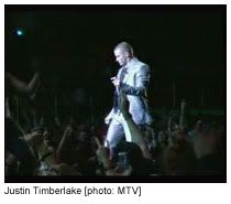 Justin Timberlake at the MTV Video Music Awards (photo: MTV)