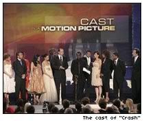 the cast of the film Crash  wins a SAG award [photo: SAG/TNT]
