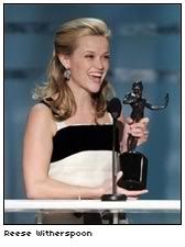 Reese Witherspoon wins a SAG award [photo: SAG/TNT]
