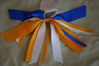 1 6&quot; electric blue, yellow gold and white streamer