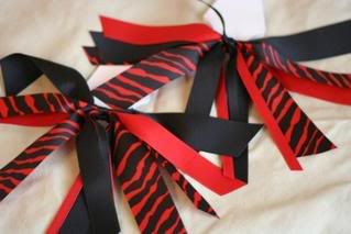 2 6&quot; red and black zebra print streamers