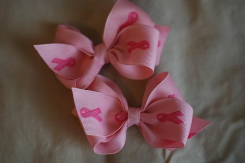 2 med. breast cancer awareness boutique bows