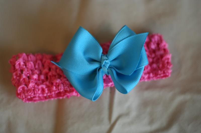 1 small mystic blue boutique bow