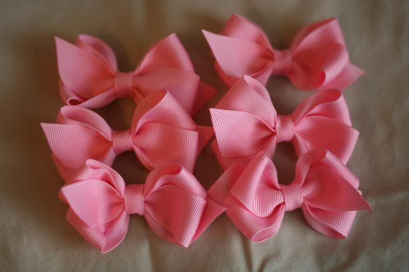 6 small pink boutique bows
