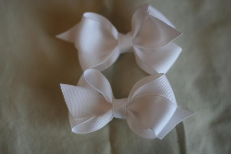 2 small white boutique bows