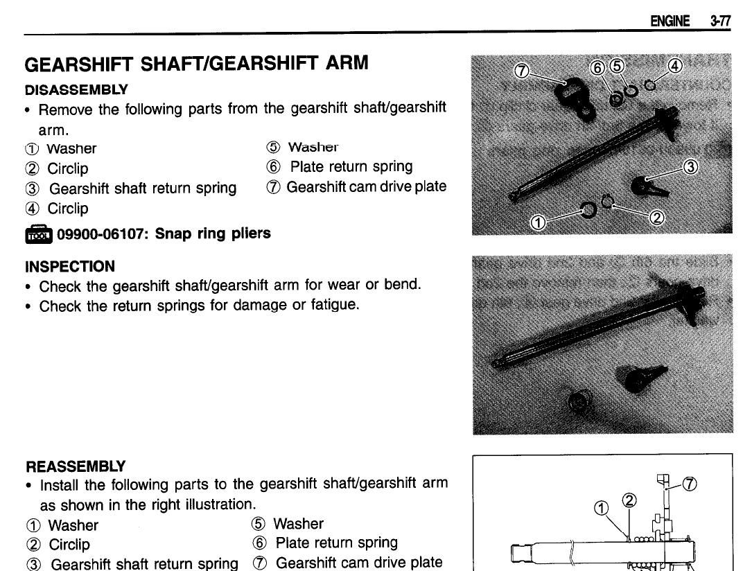 Shift lever not returning to "middle" position after shifting Suzuki