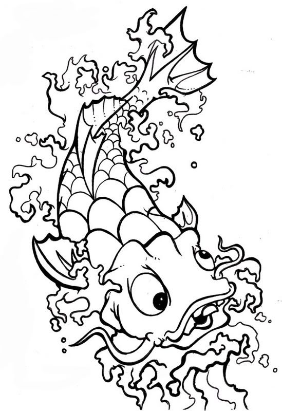 and heres a koi fish line drawing that i still need to color inany