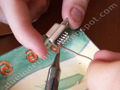 Soldando el cable al pin VGA