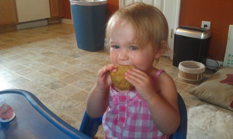 enjoying baked egg puffs