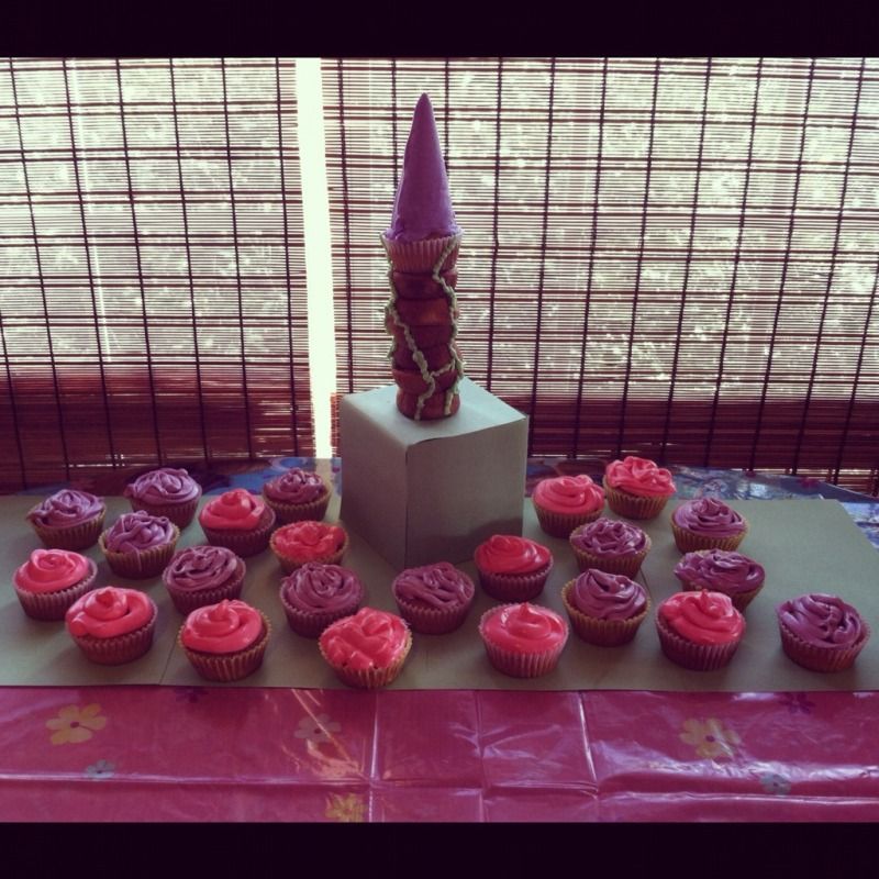 Rapunzel Cup Cake Tower