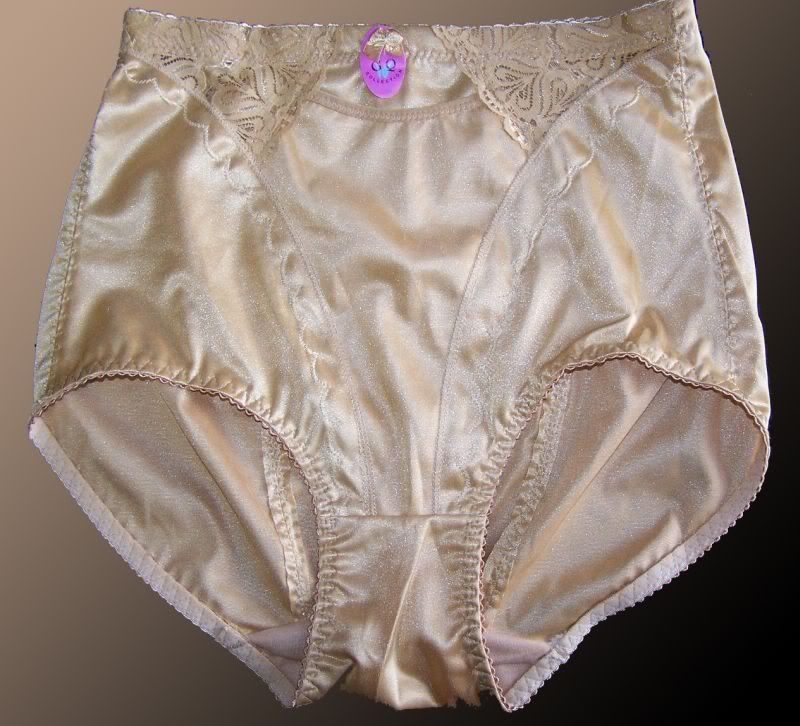 Gold Sissy Satin Lace Girdle Brief Shaper Panties Large L7 eBay