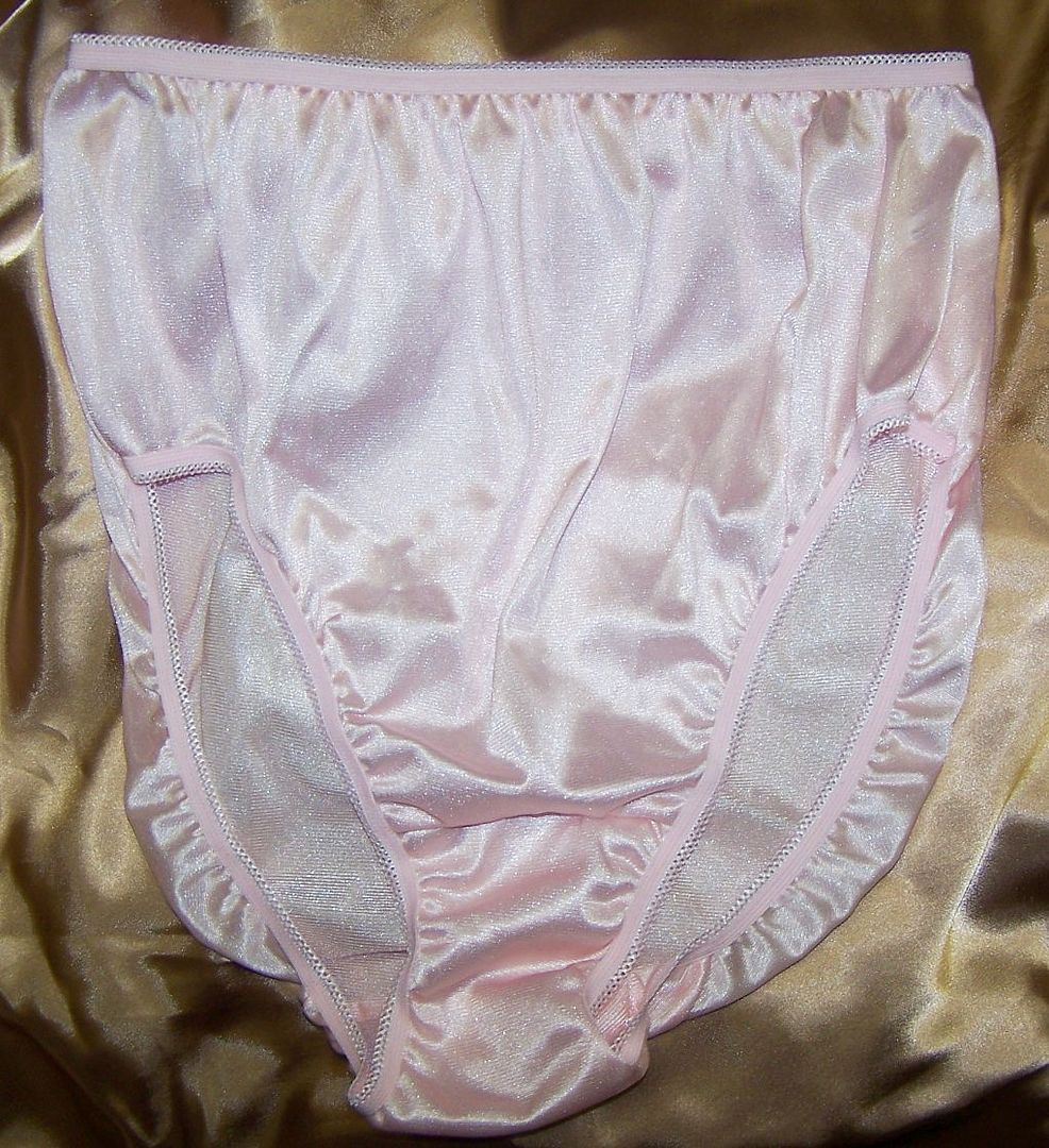 Vtg 60s Style Double Nylon Gusset Silky Sheer Hi Cut Sissy Pink Panty 
