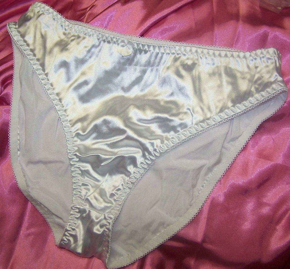 WHITE Soft Shiny Silky Smooth Sissy Satin Panty Hipster HiCut Knickers
