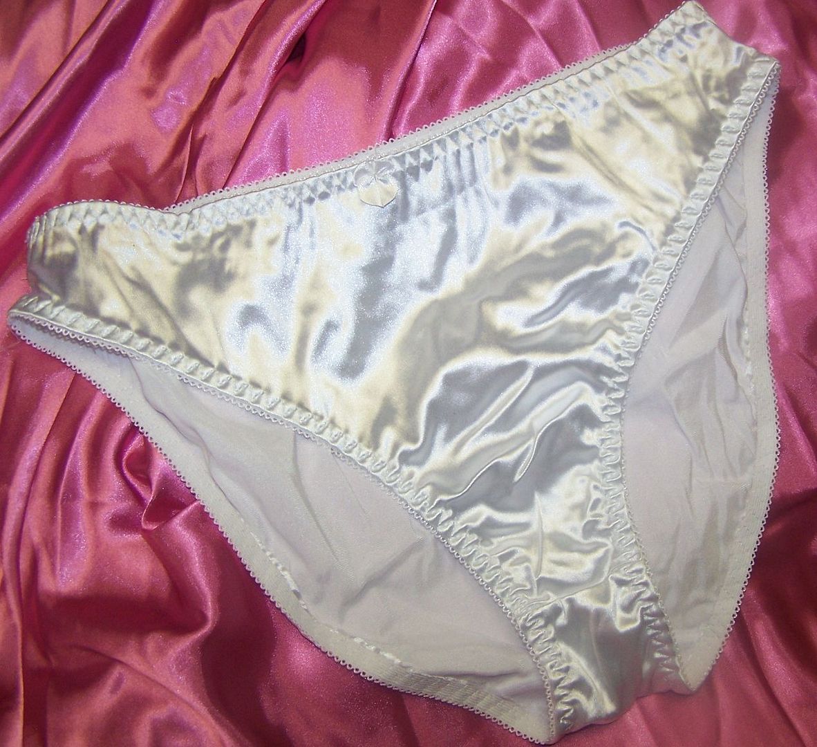WHITE Soft Shiny Silky Smooth Sissy Satin Panty Hipster HiCut Knickers