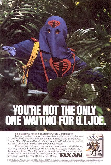 Magazine ad for G.I. Joe on NES. (Click to view larger image)