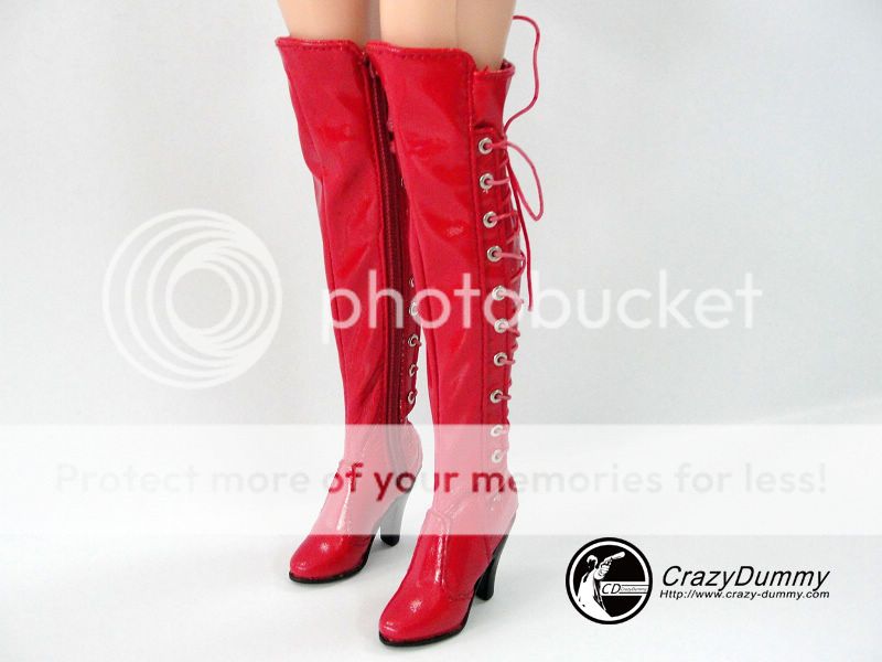 Crazy Dummy COOL GIRL CG CY Red Boots w/ Pegs 1/6  