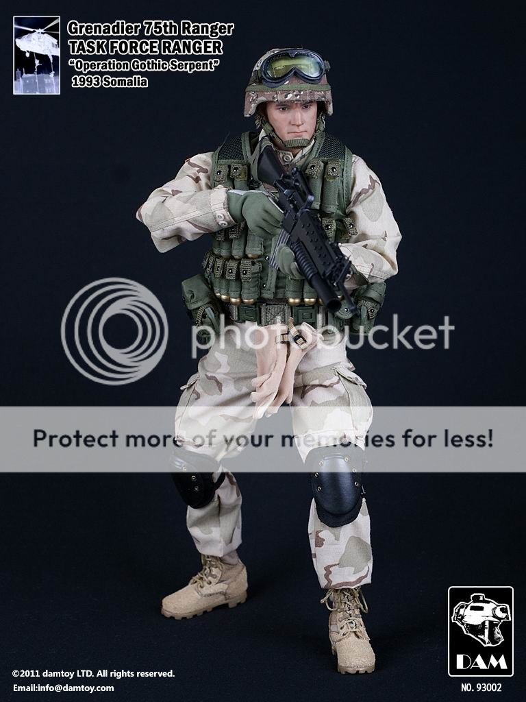 DAM SOMALIA 1993 US Grenadier 75th Ranger TASK FORCE 1/6 Figure IN 