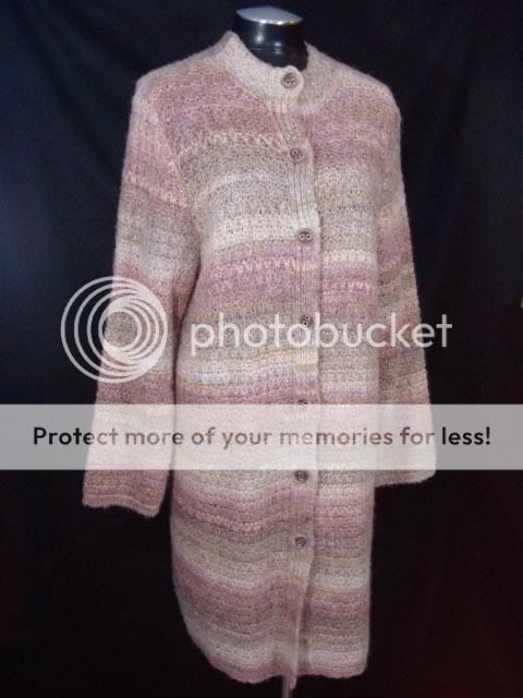 Jill Size L Pink Marled Long Duster Cardigan Sweater Top  