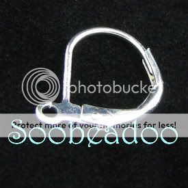 100 Silver Leverback Earwire with ring (lead free)  