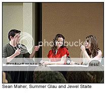 Jewel Staite, Sean Maher and Summer Glau at the Flanvention 2005 [photo: Michelle Snow]