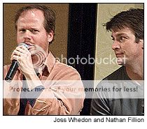 Joss Whedon and Nathan Fillion at the Flanvention 2005 [photo: Michelle Snow]