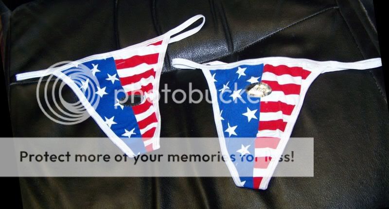 American USA Flag July 4 Spandex Thong Panty Lot M 6