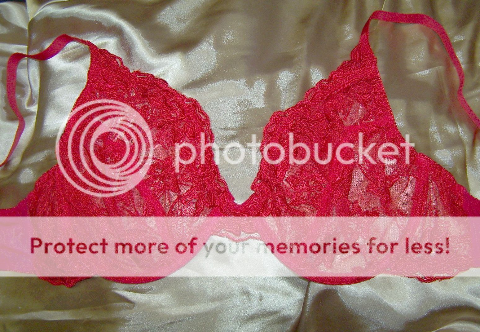 Lipstick RED Embroidered Sheer FloraL Underwire Plus Bra 38C  